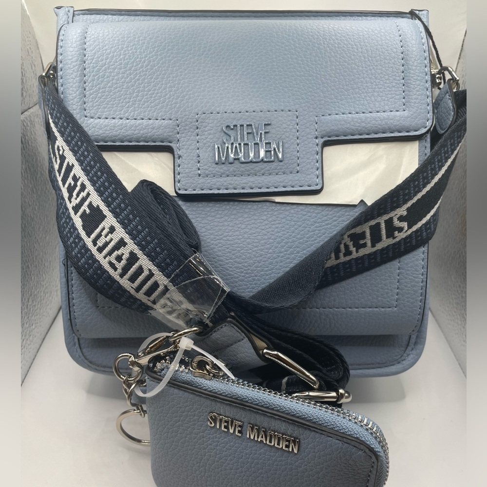 Steve Madden BMEZZA Cross Body Blue Denim NWT